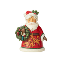 PRE PRODUCTION SAMPLE - Jim Shore Heartwood Creek - Santa with Wreath Mini Figurine