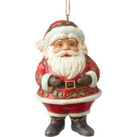 PRE PRODUCTION SAMPLE - Jim Shore Heartwood Creek - Mini Jolly Santa Hanging Ornament