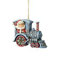 Jim Shore Heartwood Creek - Santa In Train Engine Hanging Ornament
