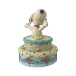 PRE PRODUCTION SAMPLE - Peanuts by Jim Shore - Snoopy Jumping Out Birthday Cake - Surprise!