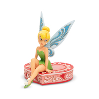 Jim Shore Disney Traditions - Peter Pan Tinker Bell Sitting On Heart - Love Seat