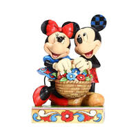 Jim Shore Disney Traditions - Mickey & Minnie Mouse With Basket - Love in Bloom