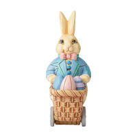 Jim Shore Heartwood Creek Easter - Bunny Pushing Cart Pint Sized 