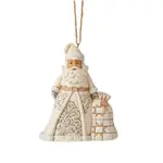PRE PRODUCTION SAMPLE - Jim Shore Heartwood Creek White Woodland - Santa with Toybag Hanging Ornament