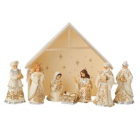 Jim Shore Heartwood Creek Holiday Lustre - Miniature Nativity Set 8pc