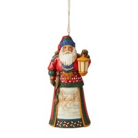 PRE PRODUCTION SAMPLE - Jim Shore Heartwood Creek - Lapland Santa with Lantern Hanging Ornament