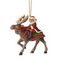 PRE PRODUCTION SAMPLE - Jim Shore Heartwood Creek - Santa Riding Moose Hanging Ornament