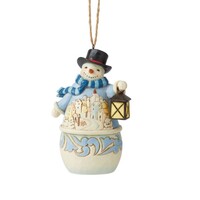 Heartwood Creek Hanging Ornaments - Snowman with Village Scene