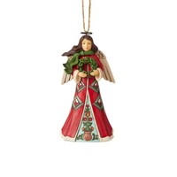 PRE PRODUCTION SAMPLE - Jim Shore Heartwood Creek - Red & Green Angel Hanging Ornament
