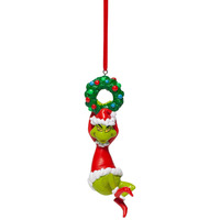 Dr Seuss The Grinch by Dept 56 - Grinch on Wreath Hanging Ornament
