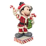 UNBOXED - Jim Shore Disney Traditions - Mickey Mouse as Santa - Peppermint Surprise