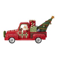 Country Living by Jim Shore - Santa in Red Truck - Country Roads Lead To Christmas