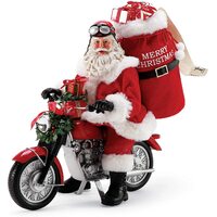 Possible Dreams by Dept 56 Santa - Merry Christmas Mototcycle