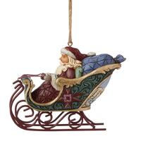 Jim Shore Heartwood Creek - Santa In Sleigh Hanging Ornament Limited Edition