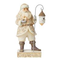 Jim Shore Heartwood Creek White Woodland - Santa with Birdhouse