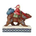 Jim Shore Heartwood Creek - Santa Riding Brown Bear