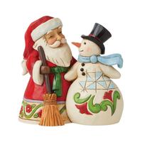 Jim Shore Heartwood Creek - Santa with Snowman Pint Sized