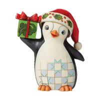 Jim Shore Heartwood Creek - Christmas Penguin Pint Sized