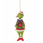 PRE PRODUCTION SAMPLE - Dr Seuss The Grinch by Jim Shore - Grinch Holding Wreath Hanging Ornament