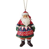 Jim Shore Heartwood Creek - Lapland Santa With Satchel Hanging Ornament