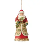 PRE PRODUCTION SAMPLE - Jim Shore Heartwood Creek - Santa With Holly Hanging Ornament