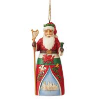 Jim Shore Heartwood Creek Santas Around The World - Welsh Santa Hanging Ornament