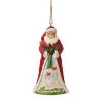 Jim Shore Heartwood Creek - Santa Holding Cardinals Hanging Ornament