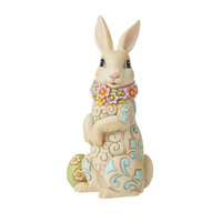 Jim Shore Heartwood Creek Easter - Easter Bunny With Floral Wreath