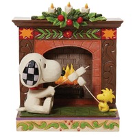 Peanuts by Jim Shore - Snoopy & Woodstock At Fireplace