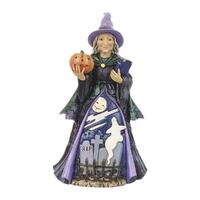 Jim Shore Heartwood Creek Halloween - Witch With Pumpkin and Scene