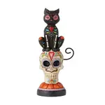 PRE PRODUCTION SAMPLE - Jim Shore Heartwood Creek - Day of the Dead Black Cat on Skull
