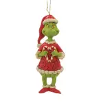 PRE PRODUCTION SAMPLE - Dr Seuss The Grinch by Jim Shore - Grinch Holding Candy Cane Hanging Ornament