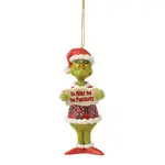 PRE PRODUCTION SAMPLE - Dr Seuss The Grinch by Jim Shore - Grinch I'm Here Hanging Ornament