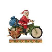 Jim Shore Heartwood Creek - Santa Riding Bicycle