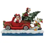 Jim Shore Disney Traditions - Mickey Mouse & Friends Christmas - Fab 4 With Truck