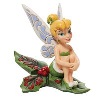 Jim Shore Disney Traditions - Tinkerbell Christmas - Sitting On Holly