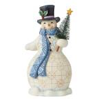 PRE PRODUCTION SAMPLE - Jim Shore Heartwood Creek - Snowman With Bottle Brush Tree