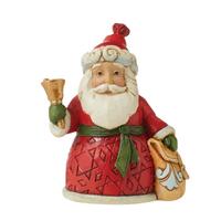 Jim Shore Heartwood Creek - Mini Santa With Bell & Bag