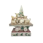 Jim Shore Heartwood Creek Christmas Gnomes - White Woodland Gnome Train Car