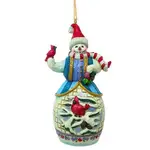 Jim Shore Heartwood Creek - Snowman With Cardinal Hanging Ornament