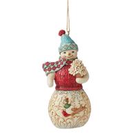 Jim Shore Heartwood Creek Winter Wonderland - Snowman Sledding Hanging Ornament
