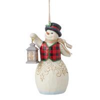 Jim Shore Heartwood Creek Country Living - Snowman With Lantern Hanging Ornament