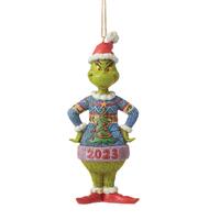 Dr Seuss The Grinch by Jim Shore - Grinch Ugly Sweater 2023 Hanging Ornament