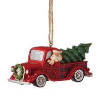 Jim Shore Heartwood Creek Highland Glen - Santa Truck Hanging Ornament