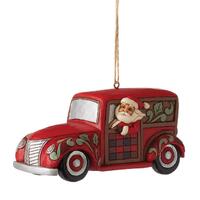 Jim Shore Heartwood Creek Highland Glen - Santa Woody Wagon Hanging Ornament