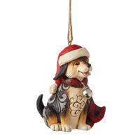 Jim Shore Heartwood Creek Highland Glen - Dog with Plaid Scarf Hanging Ornament