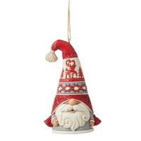 Jim Shore Heartwood Creek Gnomes - Reindeer Flap Hat Hanging Ornament