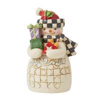 Jim Shore Heartwood Creek - Mini Snowman with Checkered Hat