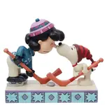 PRE PRODUCTION SAMPLE - Peanuts by Jim Shore - Snoopy & Lucy Playing Hockey