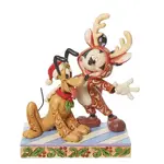 UNBOXED - Jim Shore Disney Traditions - Mickey & Pluto Festive Friends Christmas Figurine